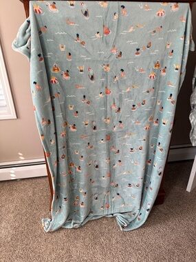 Summer theme Aqua Beach Swim Pattern Throw Blanket